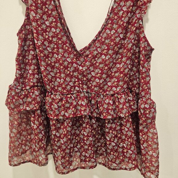 American Eagle Outfitters Floral Tank Top - Red and White - Picture 6 of 10